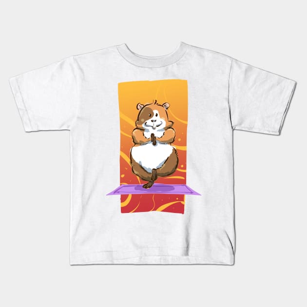 Yoga Spiritual Hamster Pet Owners Kids T-Shirt by PhantomDesign